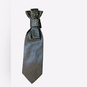 Chic Navy and Gold Patterned Necktie Necklace NO BROOCH NO NECKLACE